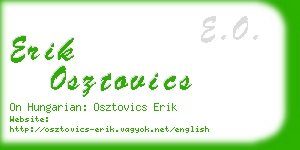 erik osztovics business card